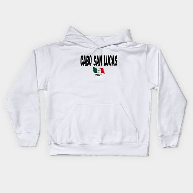 Cabo San Lucas Souvenir 2023 Mexico Vacation Trip Flag Design Group Fun Matching Design Kids Hoodie by OriginalGiftsIdeas